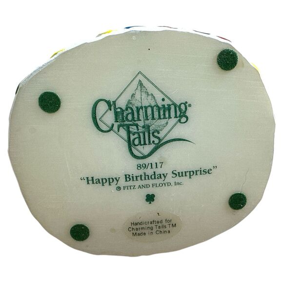 Charming Tails Happy Birthday Surprise Figurine 89/117 Fitz Floyd Dean Griff - Picture 7 of 7